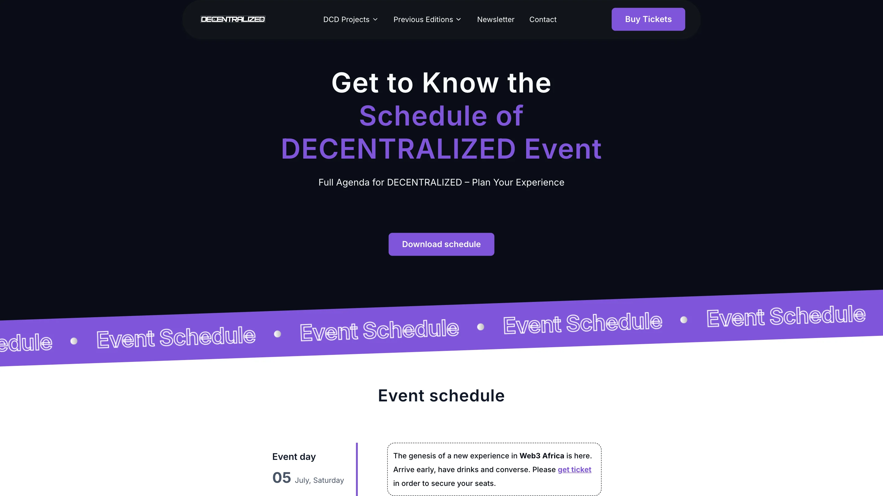 The Decentralized Nigeria conference schedule